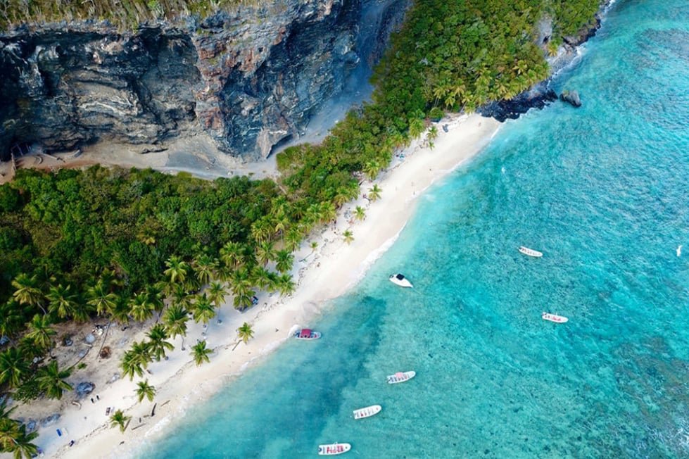 3 Beaches Tour : Playa Fronton + Playa Madame + Playa Rincon in Samana Dominican Republic.