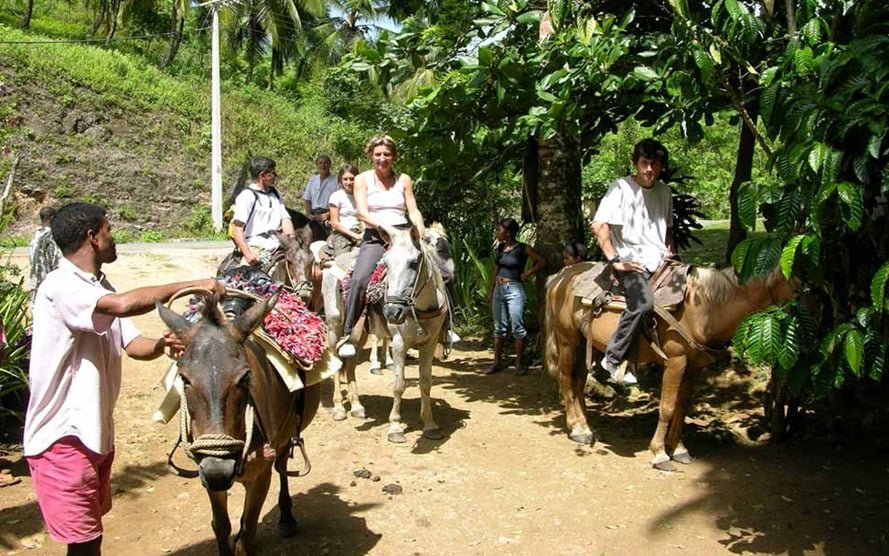 Horseback Riding to Salto El Limon Waterfall in Samana Dominican Republic.